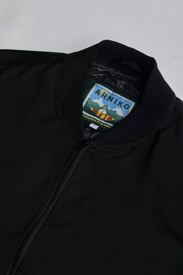 Arniko Binam Jacket 2.0 Black Satin Bomberjacke Herren schwarz