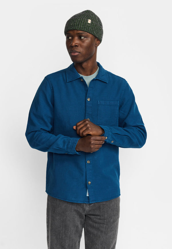 Revolution Casual Shirt Darkblue Langarmhemd Herren blau