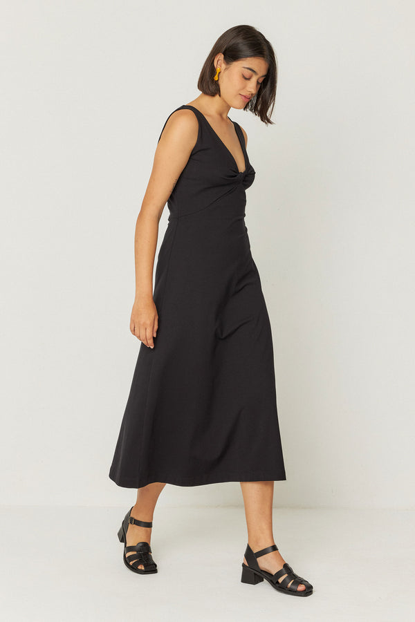 SKFK Kala Dress Damen Midikleid schwarz