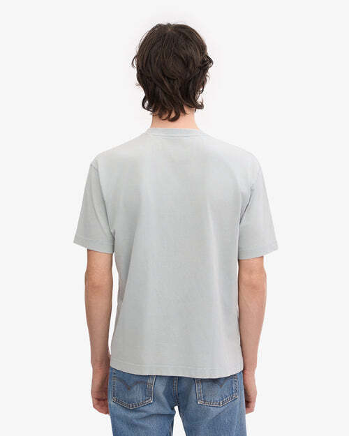 Colorful Standard Oversized Organic T-Shirt Herren Faded Grey am Model – Rückansicht