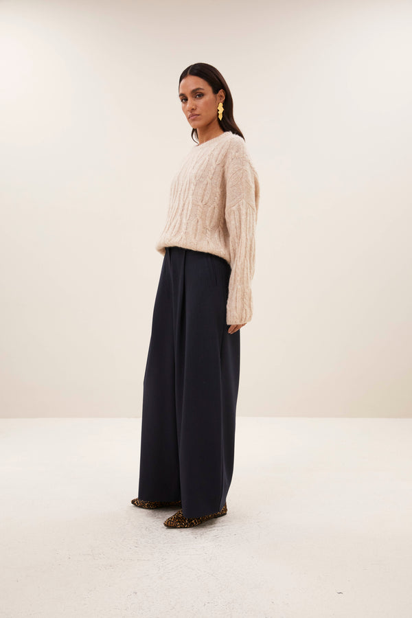 By-Bar Lora Pullover Chalk Damen Alpaka Wolle beige