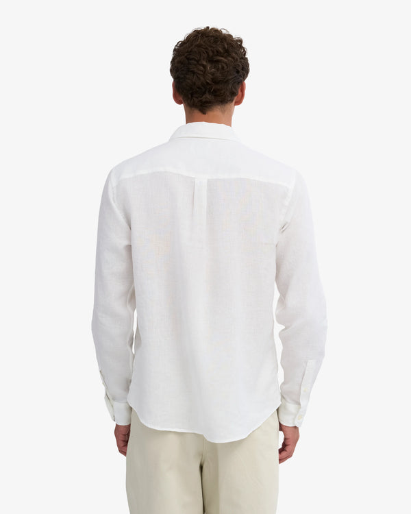 Colorful Standard Optical White Leinenhemd Herren weiss