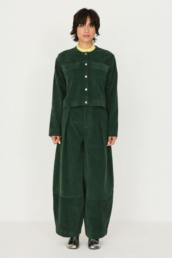 SKFK Naiare Jacket Dark Green Damen Cropped Jacke Bio Baumwolle grün