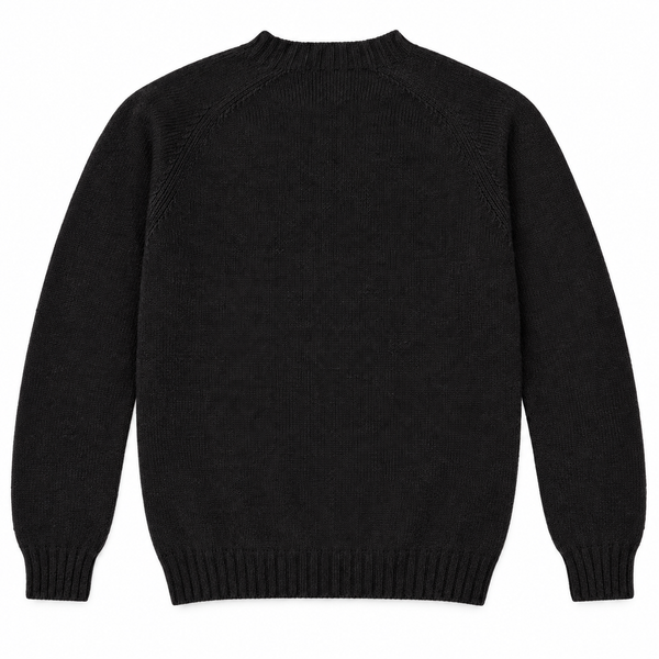 Harley of Scotland Herren-Wollpullover Black Vorderansicht