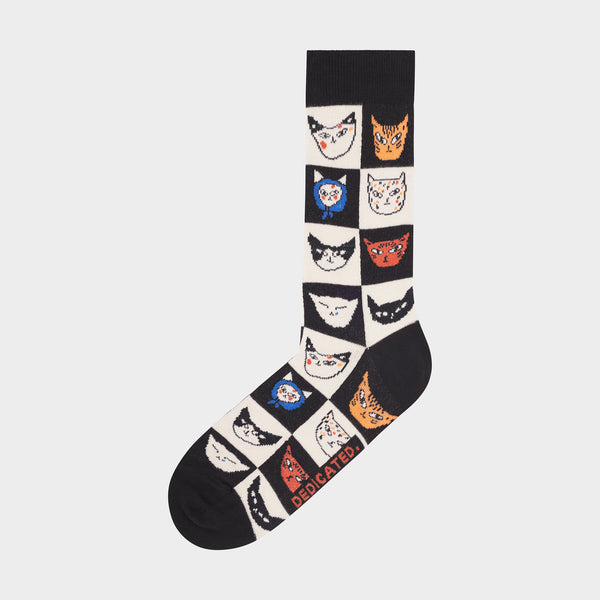 Dedicated Sigtuna Cat Bingo Socks unisex Socken schwarz