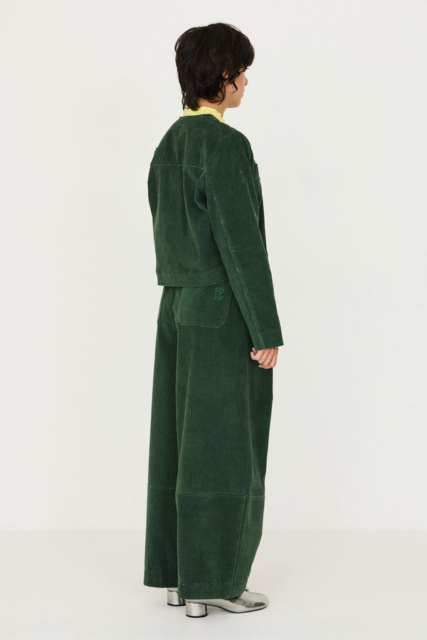 SKFK Naiare Jacket Dark Green Damen Cropped Jacke Bio Baumwolle grün