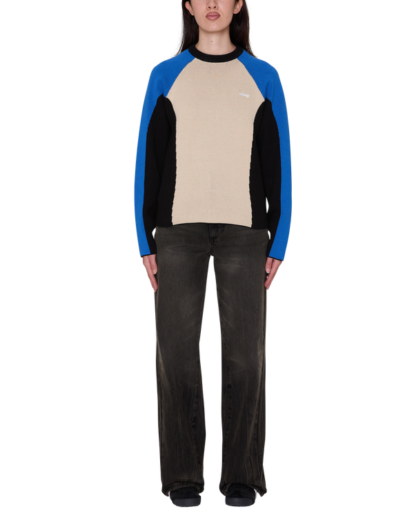 Obey Angie Crew Sweater Damen Colorblock Pullover cream multi