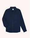 Faguo Gastine Overshirt Bleu Herren Baumwoll-Canvas blau