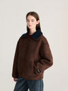 Bobo Choses Soft Reversible Sherpa Jacket Damen Wendejacke braun blau