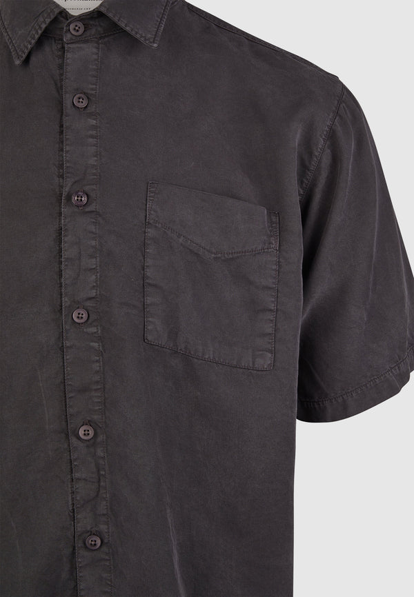 Cleptomanicx Blue Graphite Oversized Easy Shirt Kurzarm Hemd Herren grau