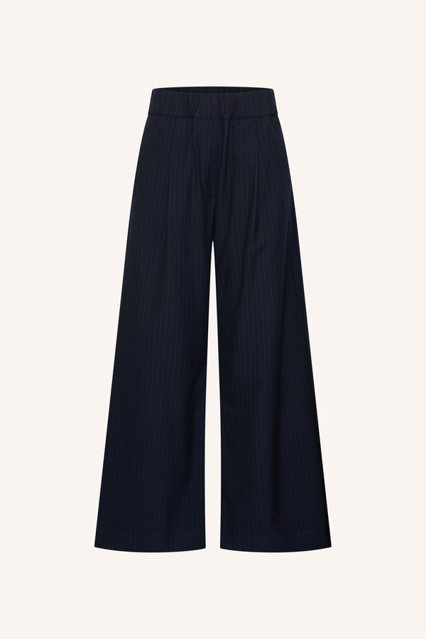 By-Bar Benji Pine Stripe Pants Damen High Waist Hose dunkelgrün