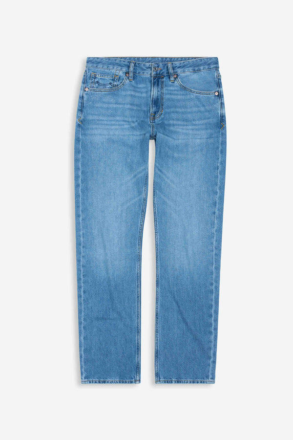 Kings of Indigo Mid Worn Stretch Iskander Jeans Herren blau