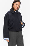 Elvine Nova Grey Check Damen Wolljacke Boxy Cut kariert grau