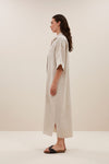 By-Bar Bruno Linen Dress Damen Leinen Midi Kleid beige