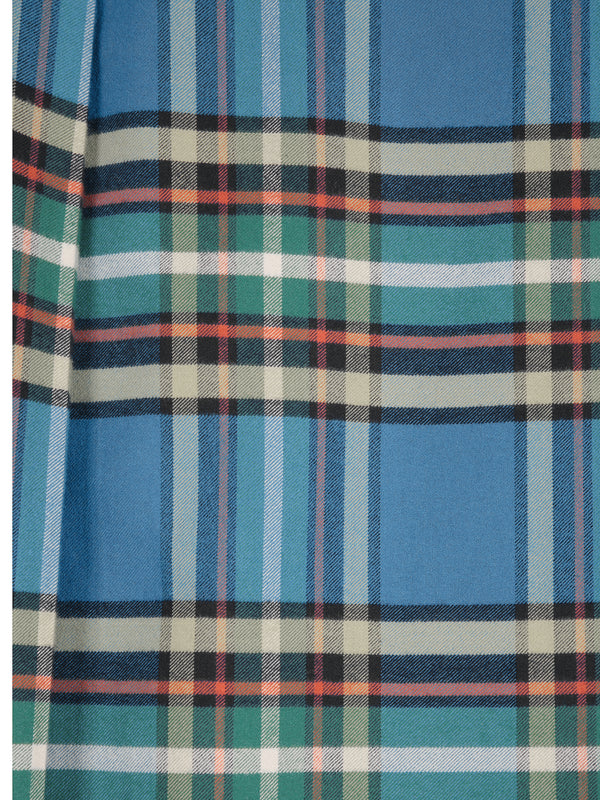 Bobo Choses Tartan Flannel Pleated Skirt Damen Maxi Rock Karo blau
