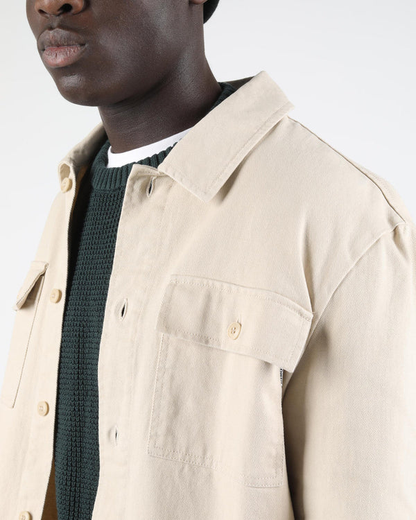 Wemoto Cotton Twill Worker Shirt Hemd Herren beige