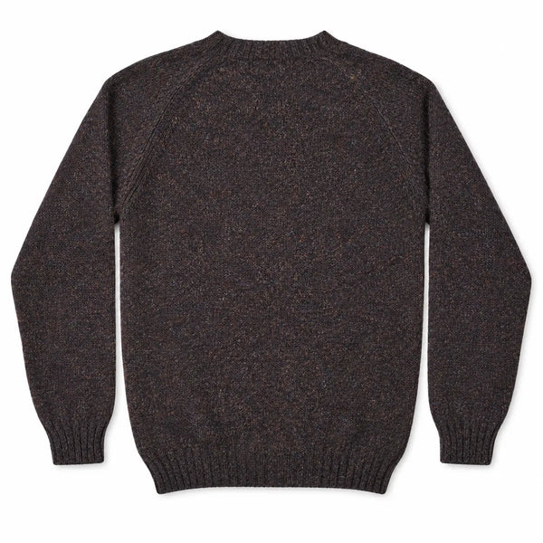 Harley of Scotland Herrenpullover Dunkelbraun bunt meliert Rückansicht