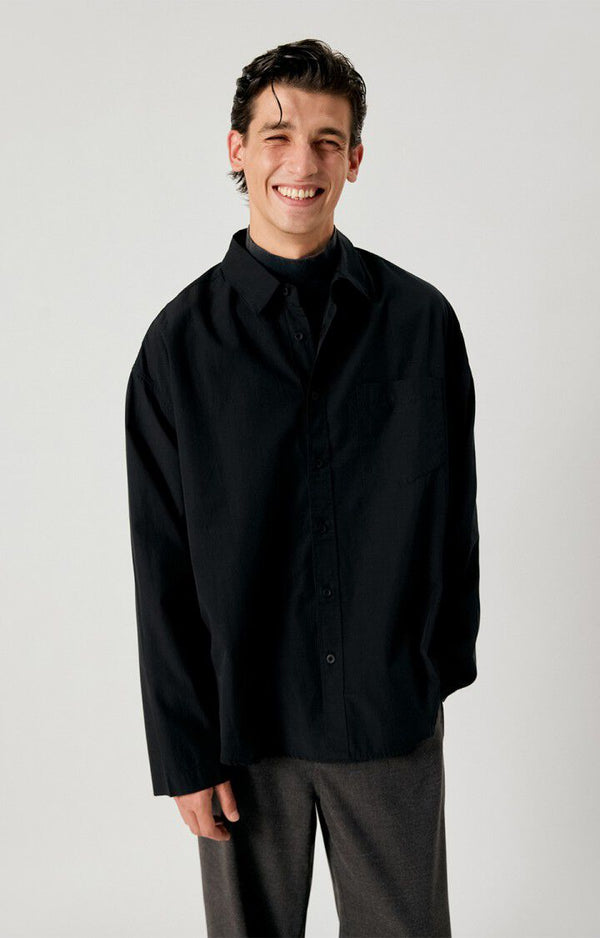 American Vintage Nacto Noir Langarmhemd Herren schwarz