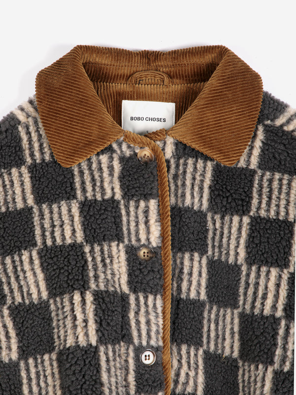 Bobo Choses Almost Moiré All Over Sherpa Jacket Damen Teddyjacke beige braun