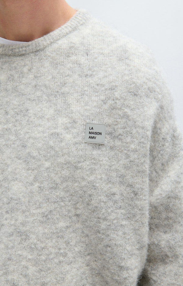 American Vintage Pullover Vito Herren hellgrau meliert