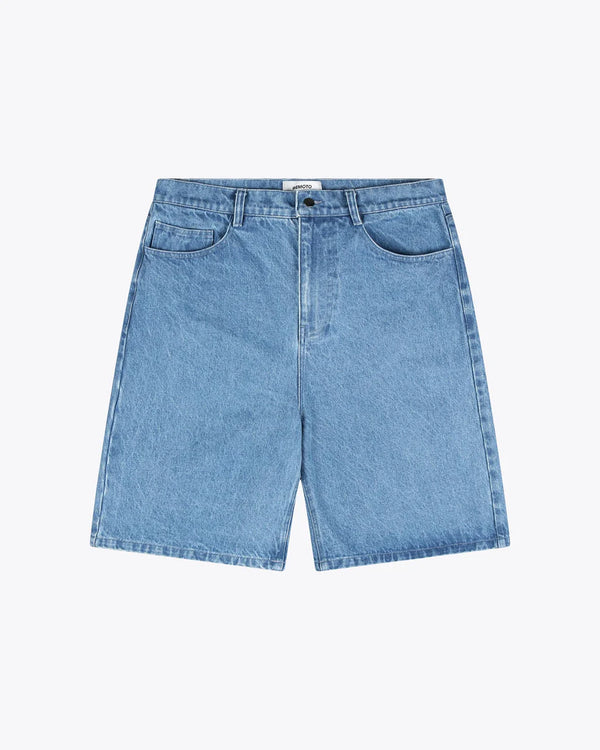 Wemoto Blue Denim 5-Pocket Shorts Herren blau