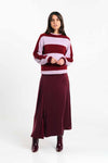Suite13Lab Babol Jumper Stripes Brick Damen Sweater Strickpullover Streifen rotbraun