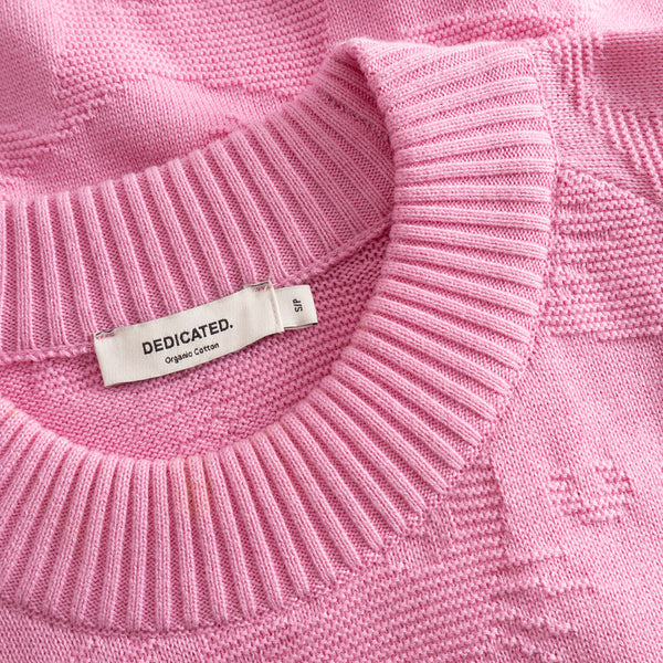 Dedicated Husie Pepita Cats Knit Moonlite Pink Damen Strickpullover pink