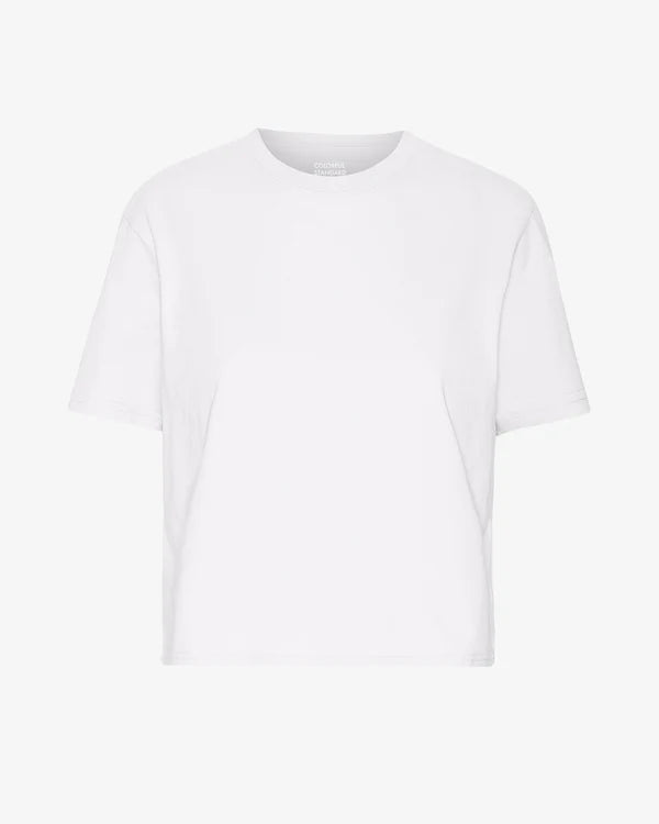 Colorful Standard Organic Boxy Crop Tee Optical White Damen T-Shirt weiß