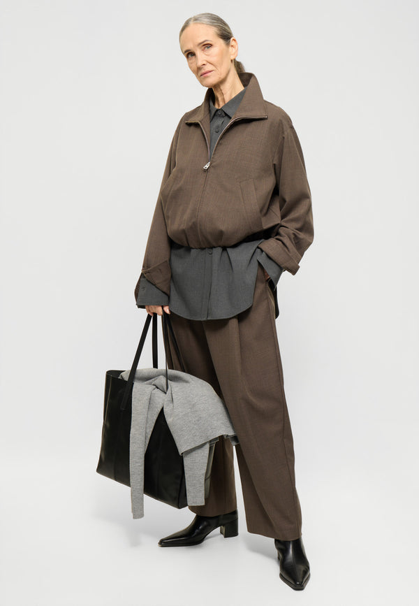 Elvine Enya Overshirt Brown Melange Damen Jacke Blouson braun