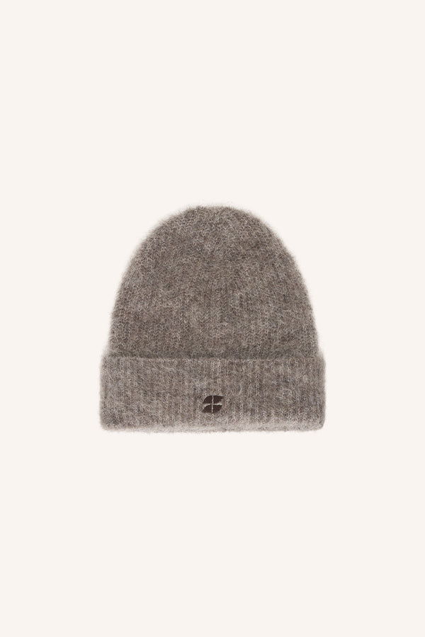 By-Bar Logo Norton Beanie Dark Biscuit unisex Wollmütze beige