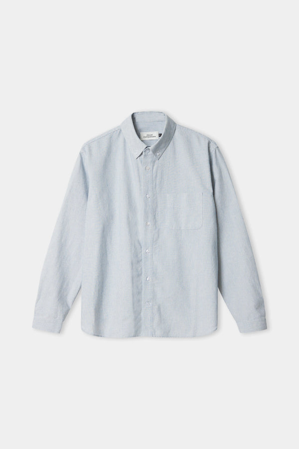 About Companions Ken Button Down-Hemd Light Flannel Herren stiped vintage blue