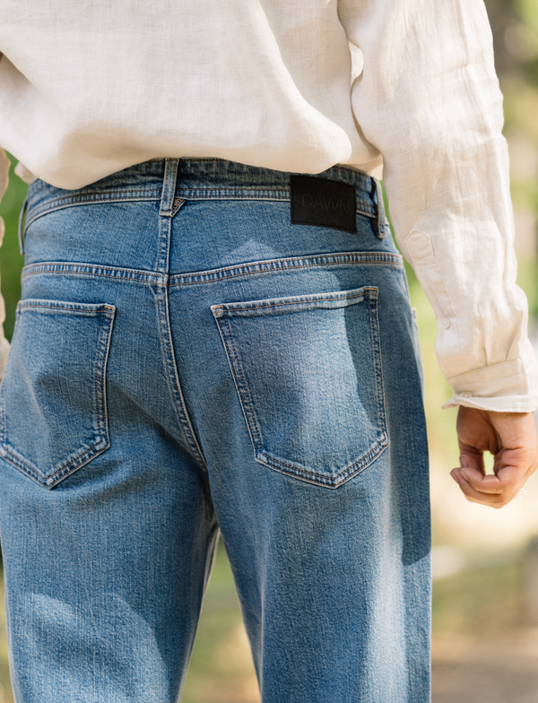 Dawn Vega Relaxed Denim Jeans Vintage Blue Hose Herren