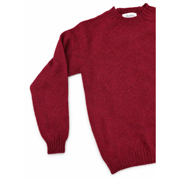 Harley of Scotland Brushed Wool Pullover Herren Maroon