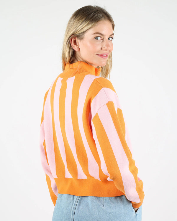 WEMOTO Manon Peach-Pink Zip Troyer Damen orange