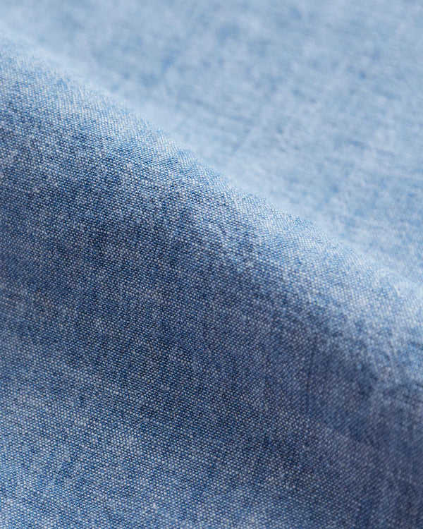 Portuguese Flannel Chambray Shirt Hemd Herren hellblau
