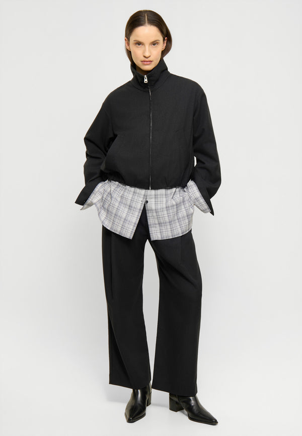 Elvine Enya Overshirt Black Melange Damen Jacke Blouson schwarz