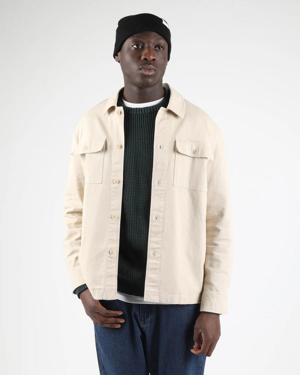 Wemoto Cotton Twill Worker Shirt Hemd Herren beige