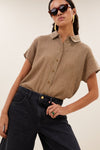 By-Bar Gold Barley Lurex Bluse Damen gold