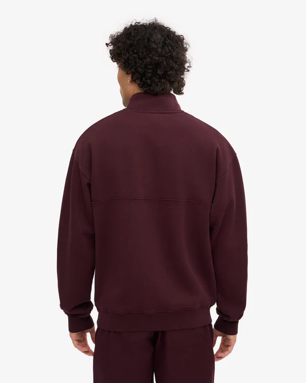 Colorful Standard Quarter Zip Unisex Oxblood Red Dunkelrot