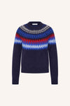 By-Bar Jacky Pullover Navy Damen Mohair Fair Isle dunkelblau