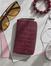 O My Bag Jett Wallet Dark Cherry Croco Leder Geldbörse dunkelrot – Lifestyle