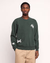 OLOW Wild Sweatshirt Herren Lärchengrün – Vorderansicht am Model