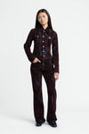 Kings Of Indigo Teruko Fudge Larissa Flock Damen Flared Hose braun
