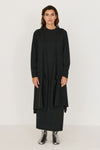 SKFK Agate Dress Dark Green Damen Maxi Kleid Merino dunkelgrün