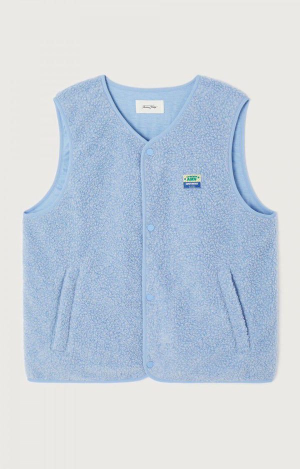 American Vintage Hoktown Teddyfleece Weste Givre Chine Herren hellblau