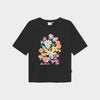 Dedicated Vadstena Les Fleurs Black Print T-Shirt Damen schwarz