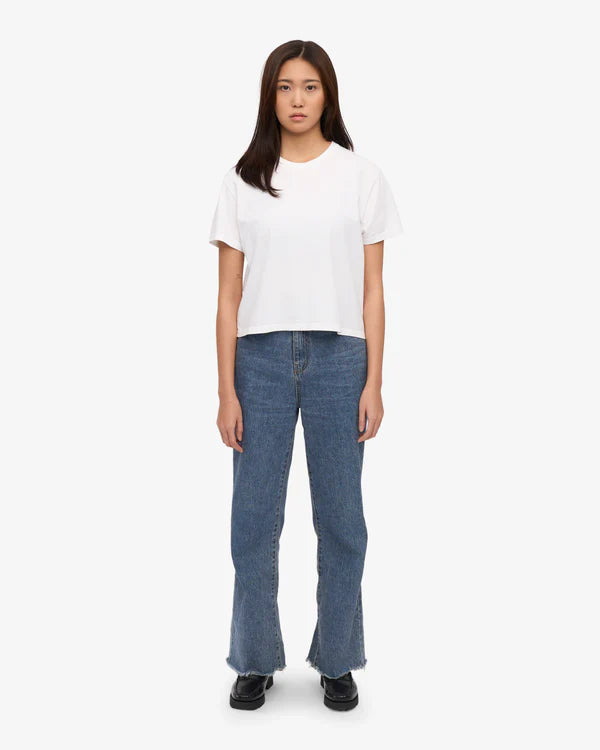 Colorful Standard Organic Boxy Crop Tee Optical White Damen T-Shirt weiß