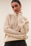 By-Bar Belle Pullover Sand Damen Alpaka Wolle beige