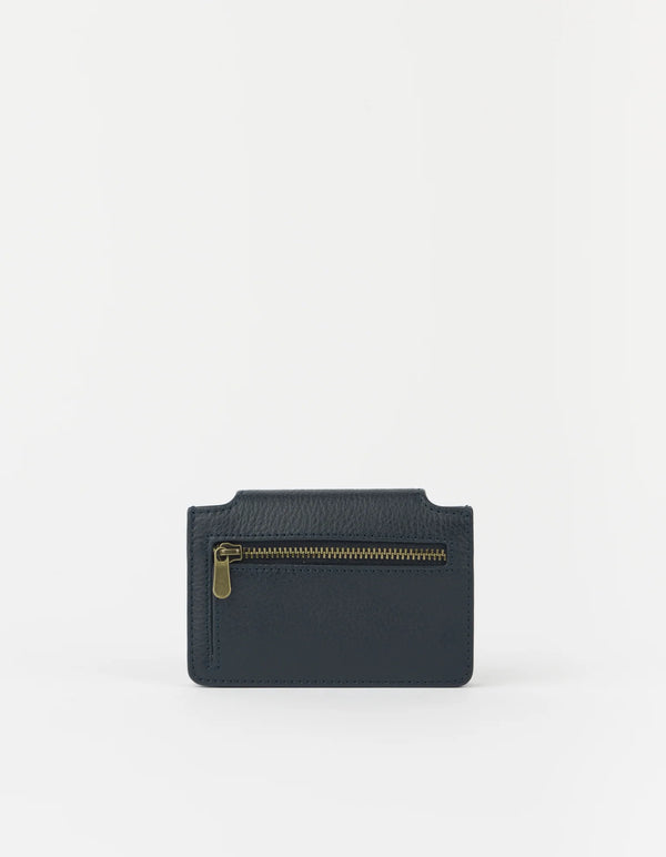 O MY BAG Harmonica Wallet Universe Blue Soft Grain Leather Portemonnaie Geldbörse blau
