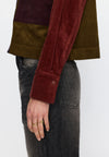 Selfhood Cropped Shirt Darkpurple Damen Cord Hemd Overshirt lila